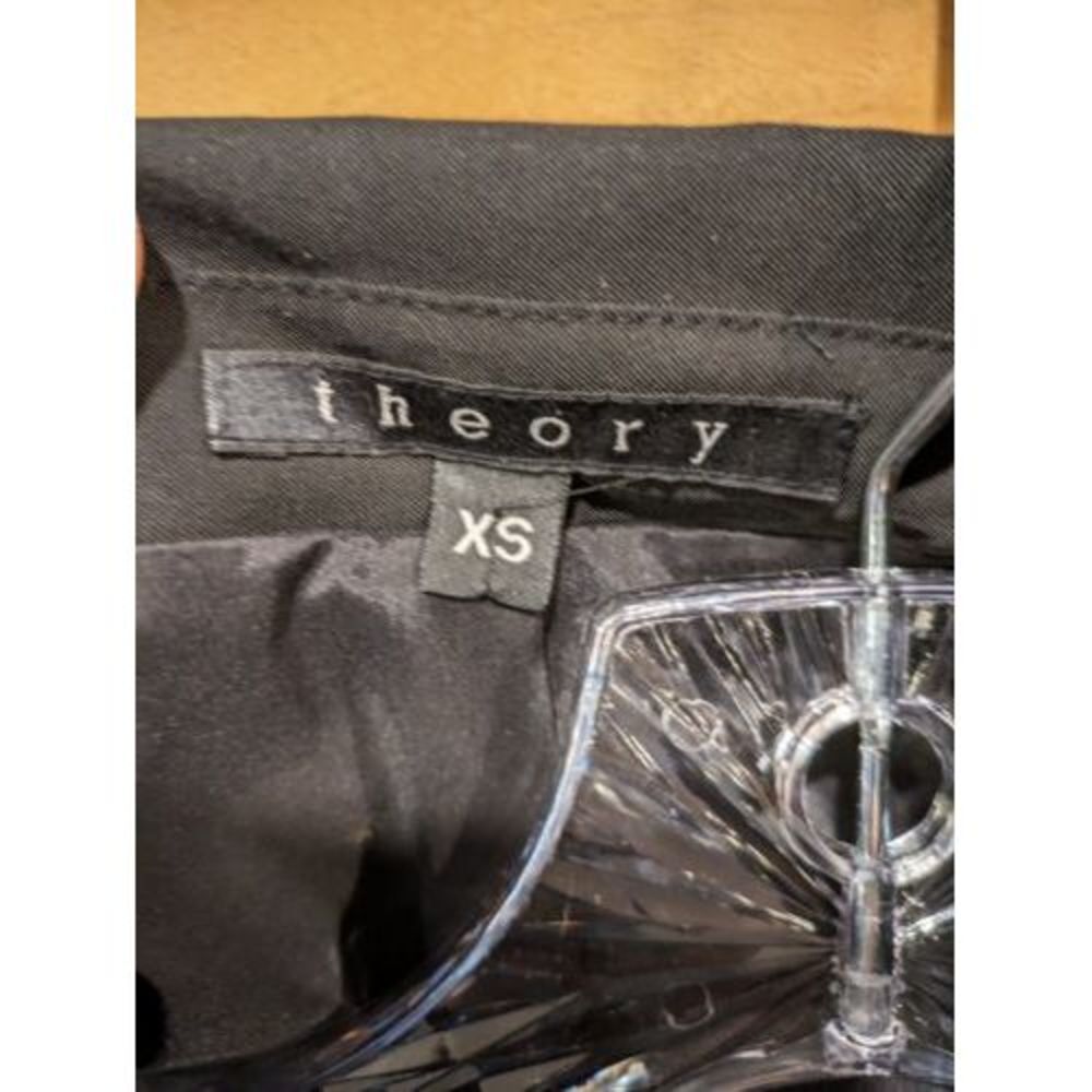 Theory Classic Suit Blazer Jacket Button Front Black Sz 2 - Picture 3 of 3